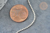 Chaine boules facettées blanche laiton doré 1,5mm , chaine création bijoux,grossiste chaine,lot de 5 mètres G7832