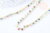 Chaine collier laiton doré fantaisie tourmaline naturelle 45cm, création bijoux pierre naturelle, x1 G7251