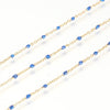 Chaine dorée acier inoxydable 304 doré résine bleue paillette 2mm,chaine doree acier inoxydable, X 1mètre G4168