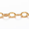 Chaine forçat acier 304 inoxydable dorée IP 14K 1.1mm, x1 mètre (G6073)