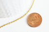 Chaine forçat acier inoxydable 304 dorée IP 14K 2.5mm, x1 mètre (G5521)