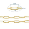 Chaine laiton doré 18k maille rectangle,chaine collier,création bijoux,chaine large,14x4.5mm,vendue au mètre,G2549