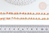 Chaine perles de rocaille orange laiton doré 6x2~3mm, chaine collier création bijoux , X 1mètre G7818