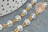 Chaines dorées perles cristal , chaine collier, chaine lunettes,chaine fantaisie, X1 ,G6117