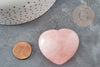 Coeur quartz rose naturel 45mm, quartz rose naturel roulé, pierre semi-precieuse, séance lithothérapie, X1 G9183