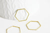 Connecteur hexagone laiton brut 20mm,pendentif géométrique création bijoux, x10 G2759