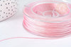 Cordon Métallisé rose clair polyester 1mm, cordon pour bijoux, X 1mètre G7474