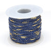 Cordon bleu foncé or, fabrication bijoux, création bijoux,ruban mariage, scrapbooking, largeur 1.5mm, longueur 1 mètre-G2161