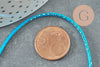 Cordon bleu turquoise or, bijoux,ruban mariage, scrapbooking, largeur 1.5mm, X 1mètre G3763