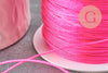 Cordon fil de jade rose fluorescent polyester 0.6mm, cordon pour création de bijoux x1 mètre G9535