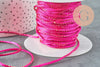 Cordon rose fuchsia or, fabrication bijoux, création bijoux,ruban mariage, scrapbooking, largeur 1.5mm, X 1mètre G3760