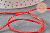 Cordon rouge or, fabrication bijoux, création bijoux,ruban mariage, scrapbooking, largeur 1.5mm, X 1mètre G3369