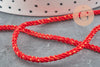 Cordon satiné torsadé rouge et or largeur 2.5-3mm, cordon rouge scrapbooking,corde décoration, X 1mètre G6713