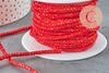 Cordon satiné torsadé rouge et or largeur 2.5-3mm, cordon rouge scrapbooking,corde décoration, X 1mètre G6713