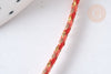 Cordon tressé orange clair et foncé fil doré 1.5mm-2mm, scrapbooking, X 1Mètre G7470