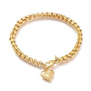 EP Bracelet acier doré 14k cœur LOVE en acier inoxydable 21.6cm x1 (G5359) (adn)