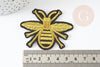 Ecusson brodé à repasser abeille dorée 63mm customisation vêtement, écusson thermocollant,patch brodé,écusson brodé x2 G3769