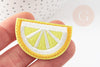 Ecusson brodé à repasser citron jaune customisation vêtement 46.5mm, écusson thermocollant fruit,patch brodé, x2 G8764