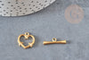Fermoir T coeur acier doré inoxydable 15.5mm, x1 (G3656)