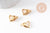Fermoirs mousquetons coeur acier 304 inoxydable doré 14mm, x5 (G4057)