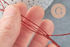 Fil rouge métallisé, fournitures créatives, fil original,création bijoux, fil Couture broderie,fil rouge, diamètre 0.8mm, x 5mètres G2314