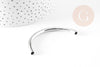Gros tube laiton or blanc 69mm,tube argenté plaqué rhodium pour création de bijoux, x1 (G2126)