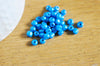 Grosses perles de rocaille bleues irisées peut btes 4mm, fourniture créative, perles rocaille, grosse perles, bleu transparent irisé,10 grammes G3813