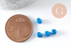 Grosses perles de rocaille bleues irisées peut btes 4mm, perles rocaille, grosse perles, bleu transparent irisé, x 10Gr (G3813)