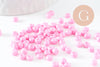 Grosses perles de rocaille rose 4mm, perles rocaille, grosse perles verre x 10gr (G3732)