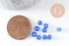 Grosses perles rocaille bleu transparent 4mm,fournitures pour bijoux, perles rocaille bleues, bleu roi opaque, x10g (G3814)