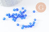 Grosses perles rocaille bleu transparent 4mm,fournitures pour bijoux, perles rocaille bleues, bleu roi opaque, x10g (G3814)