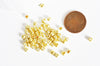 Grosses perles rocaille dorées brillantes 4mm, fournitures bijoux, perle métallisé, doré opaque,diamètre 4mm, X 10gr G1950