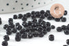 Grosses perles rocaille noire,perles rocaille noire,perles verre, création bijou,noir opaque, 4mm, x 10Gr (G0901)