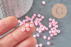 Grosses perles rocaille rose nacrée 4mm, perles rose pâle perlage x10g (G5474)