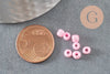 Grosses perles rocaille rose nacrée 4mm, perles rose pâle perlage x10g (G5474)