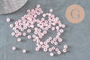 Grosses perles rocaille rose nacrée 4mm, perles rose pâle perlage x10g (G5474)