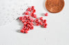 Grosses perles rocaille rouge nacré,fperles rocaille rouge opaque, diamètre 4mm x 10Gr (G3733)