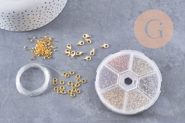Kit de perles rocaille façon Miyuki Mix Moccha Doré, x1 (G9192)