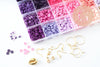 Kit mix de perles heishi violet rose, Coffret et kit pour création de bijoux fantaisie, x1 G9788