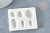 Moule coquillage silicone 75x90mm, Moule pâtisserie en silicone pour réaliser des bijoux avec inclusion en résine, x1 G7327