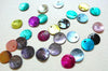 Pastilles rondes nacre multicolore, bouton nacre,pendentif nacre, coquillage naturel,nqcre naturelle,1.4cm, x 10-G1071