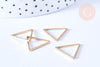 Pendentif Triangle laiton brut 15mm, création bijoux géométriques dorés, x 5 G6556