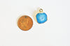 Pendentif agate bleue pendentif pierre, agate naturelle, support doré, création bijoux, pierre naturelle, 17-22mm, x1, G2746