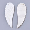 Pendentif aile nacre blanche naturelle,bijou nacre,pendentif aile ange nacre,coquillage blanc, 49mm, x1 G3875