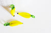 Pendentif banane fruit verre artisanal,perle verre tchèque,fruit verre,pendentif verre,verre artisanal,pendentif chance,25mm,x 5,G2966