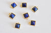 Pendentif carré lapis Lazulis, pendentif pierre,Pendentif lapis Lazulis,lapis naturel, pierre bleue,pierre naturelle,8mm, x2, G0932