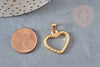 Pendentif coeur acier 304 inoxydable doré 21.5mm, pendentif création bijoux amour x1 G4904