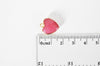 Pendentif coeur jade rose facettes, pendentif bijoux, pendentif pierre, jade naturel,cœur jade, pendentif jade,17mm, x1 (G1791)