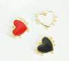 Pendentif coeur laiton doré émaillé,pendentif doré,creation bijoux,coeur doré, pendentif laiton doré,23mm, l'unité,G2950