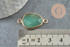 Pendentif connecteur aventurine naturelle laiton doré 27.5mm, x1 (G0828)